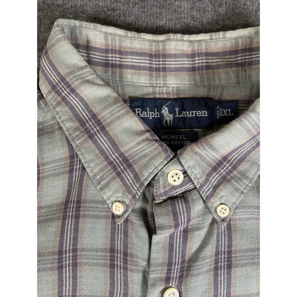 Polo Ralph Lauren McMeel Shirt Mens XL Multicolor Short Sleeve Button Down Pony
